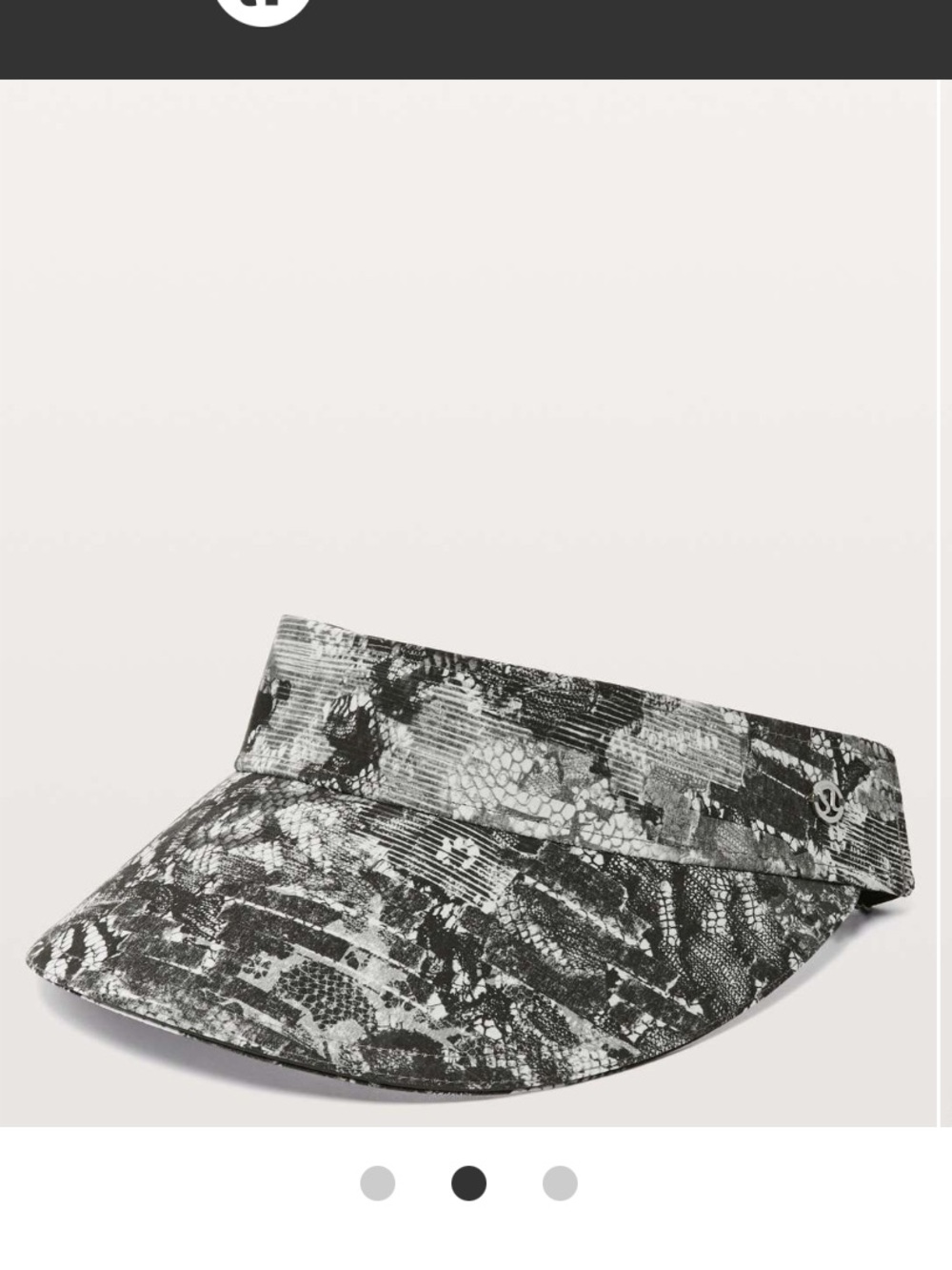lululemon athletica Masked Lace Starlight running Visor sweat wicking Black Gray - Picture 3 of 6